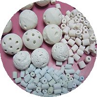 Inert porcelain ball